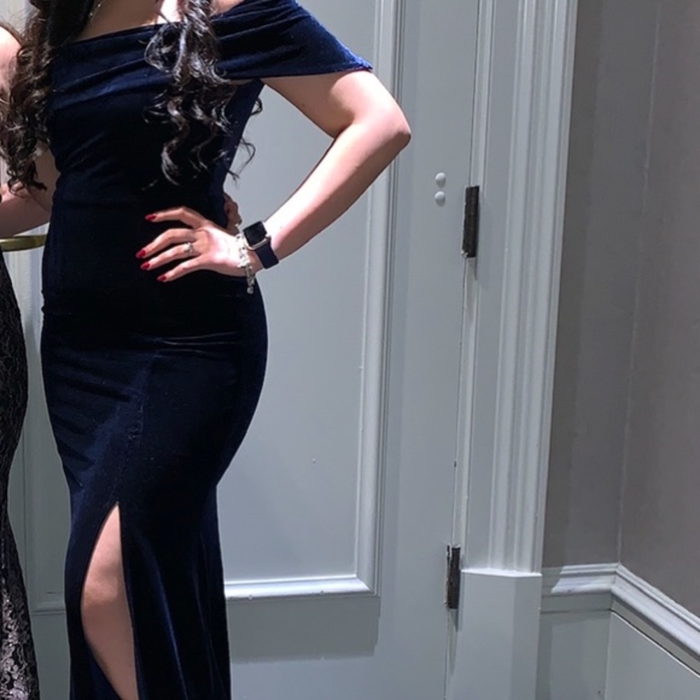 Velvet Maxi dress with slit